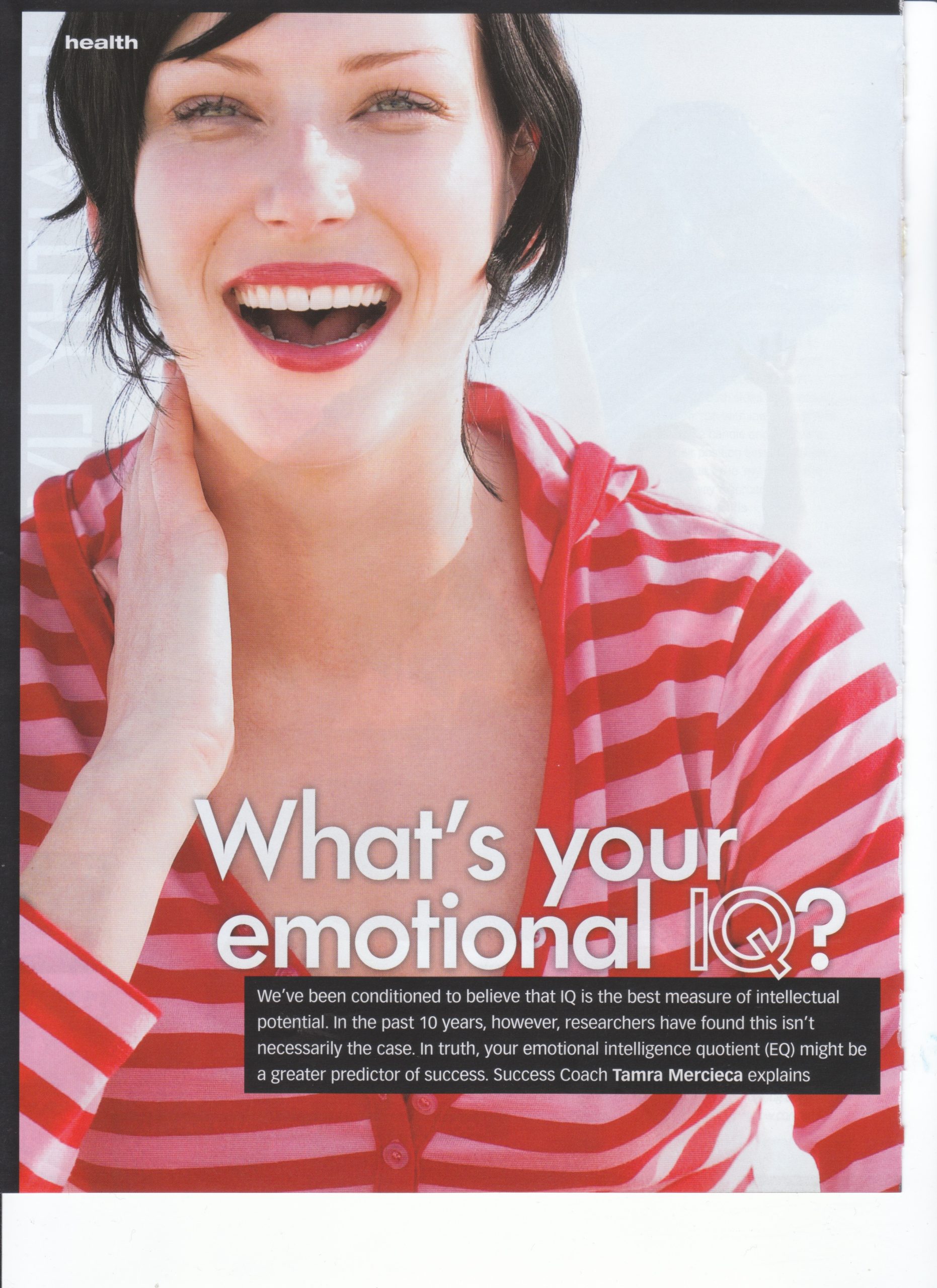 Emotional IQ (EQ), Womens Health and Fitness, 2008 